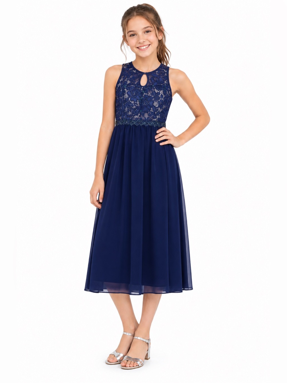 Rare Editions Navy Blue Formal Kids Dress